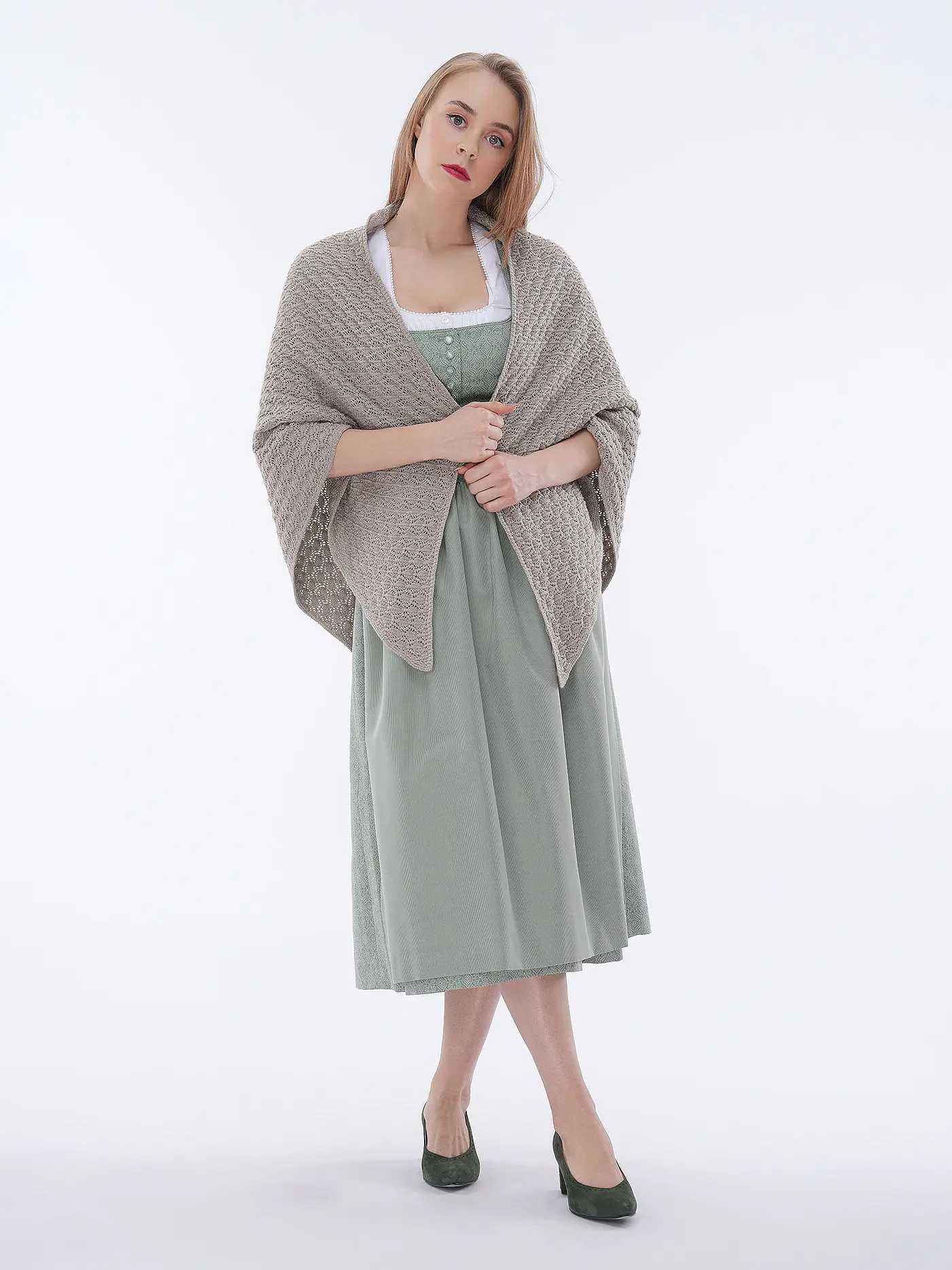 GOTTSEIDANK | Trachten Stola JOLANDA | creme